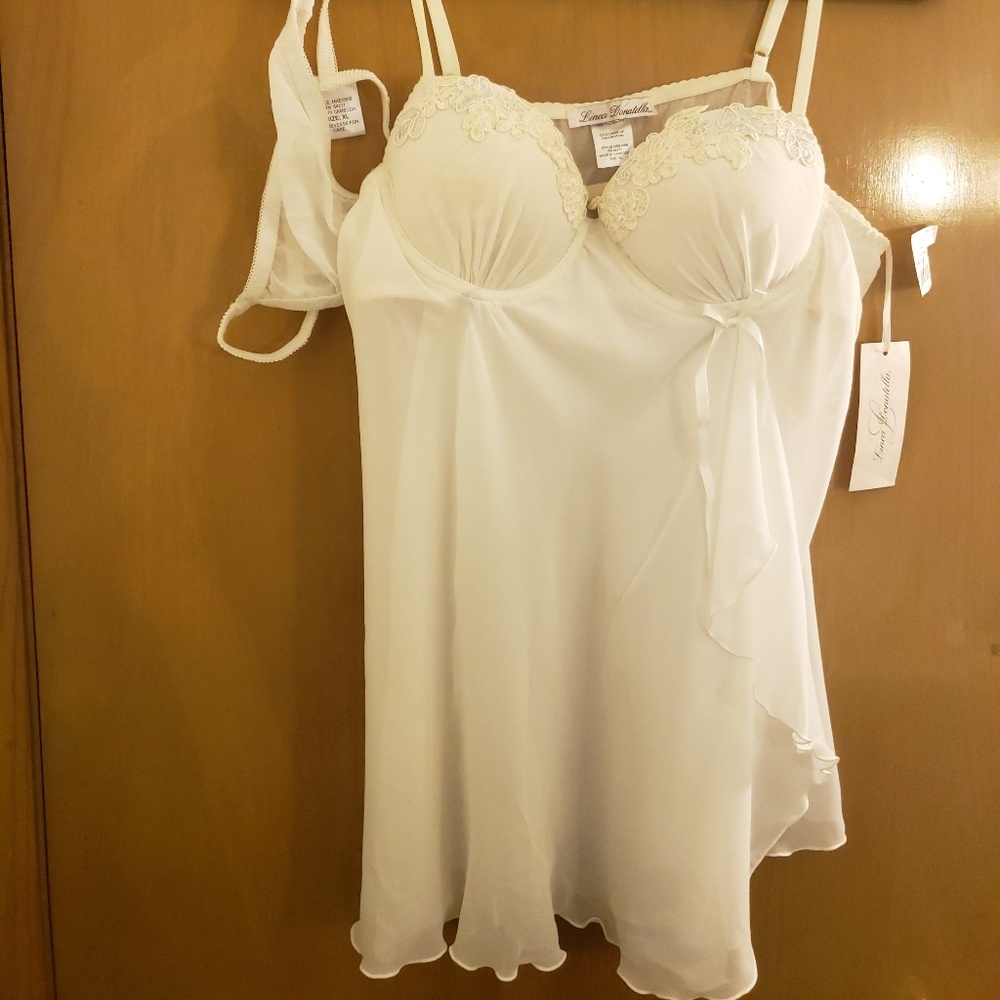 NWT! Linea Donatella Embellished Babydoll Set